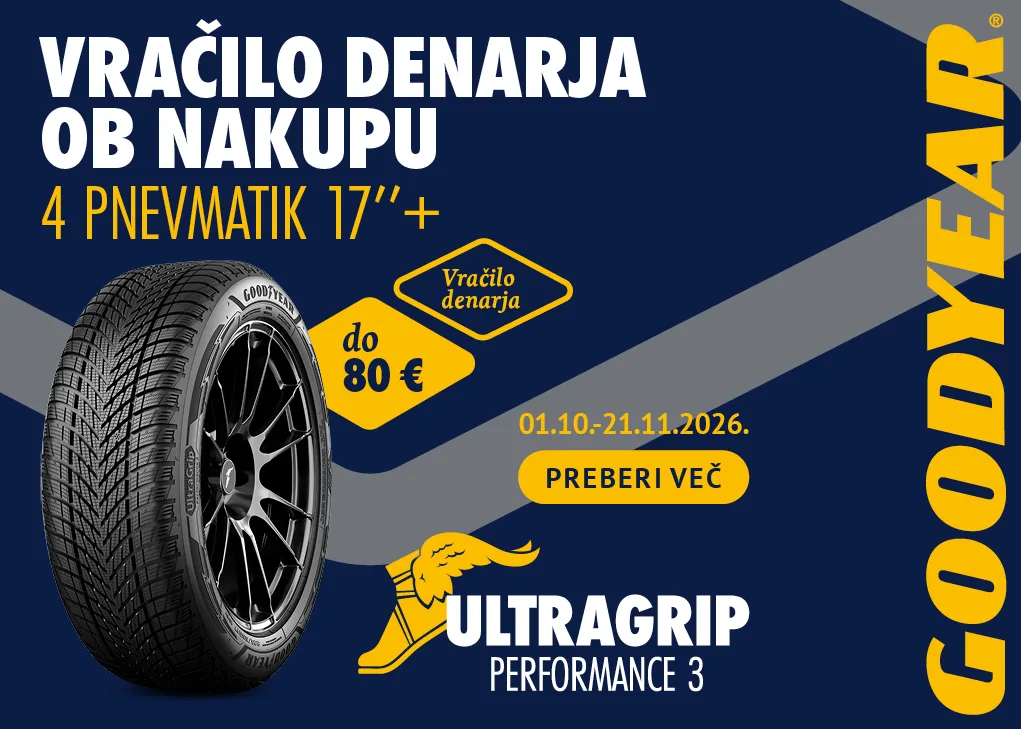 Goodyear: vračilo denarja do 80 EUR ob nakupu 4 zimskih pnevmatik